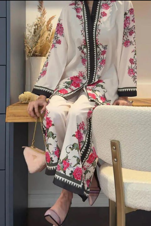 Elegant Stitched 2 Piece Printed Lawn Suit – Stylish Shirt & Trouser Set for Women